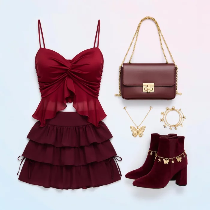 Whimsical Burgundy Butterfly Coquette ✨