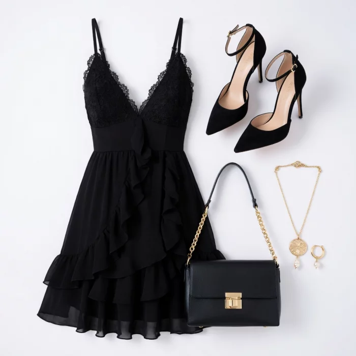 Sultry Lace Ruffle Mini Dress for Date Night ✨