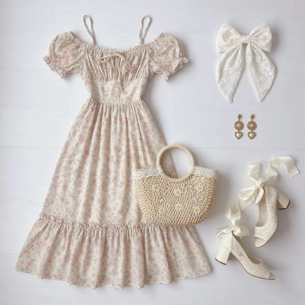 Whimsical Garden Romance: Floral Maxi & Coquette Accents 🌸
