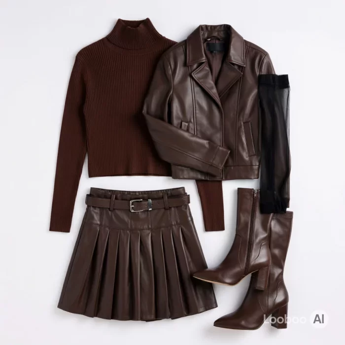 Chicer monochromer brauner Lederlook