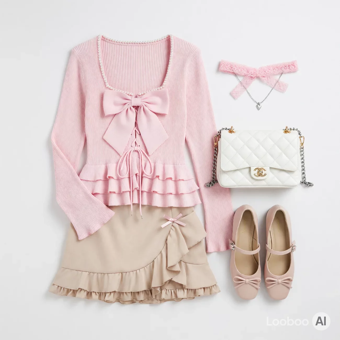 Pastel Coquette Bow Outfit