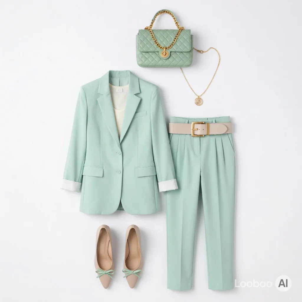 Mint Green Quiet Luxury Office Look