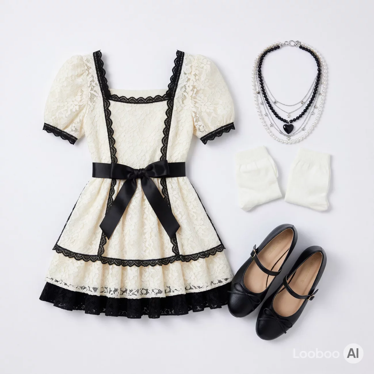Coquette Cream Lace Mini Dress Outfit