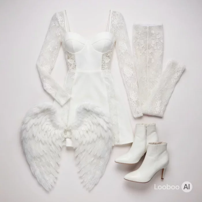 Angelic White Lace Mini Dress Look