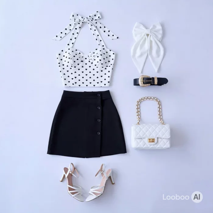 Coquette Heart Halter Look