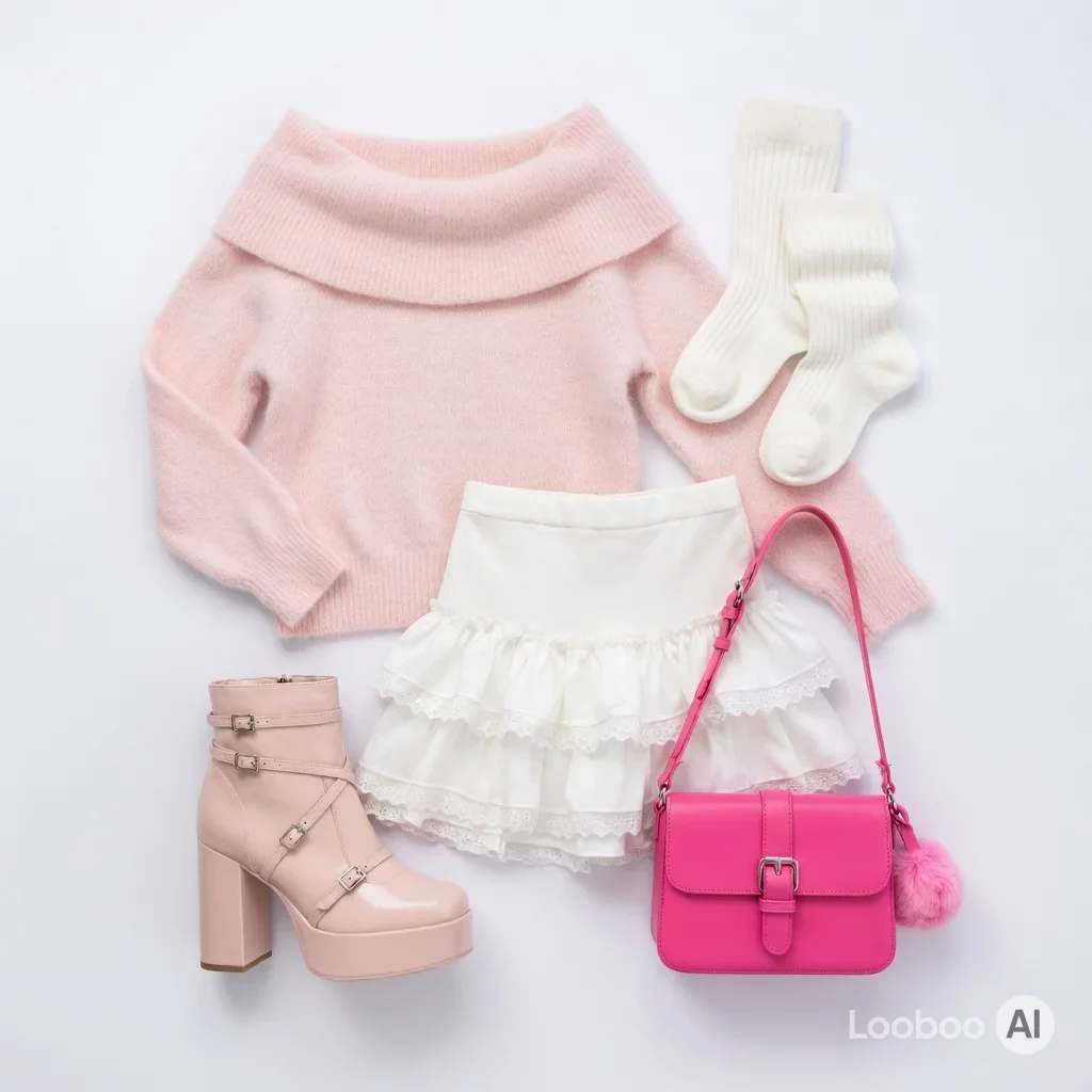 Look Coquette Pull Rose Duveteux 10