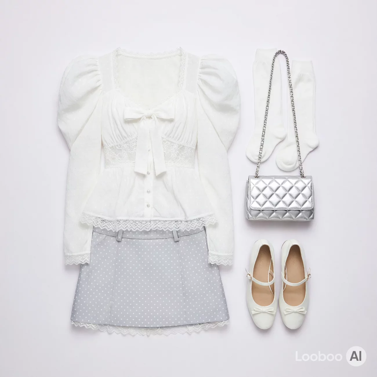 Romantic Polka Dot Coquette Ensemble