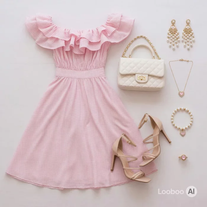 Pink Gingham Coquette Ruffle Dream 🎀