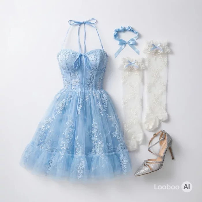 Pastel Coquette Tulle Mini Dress