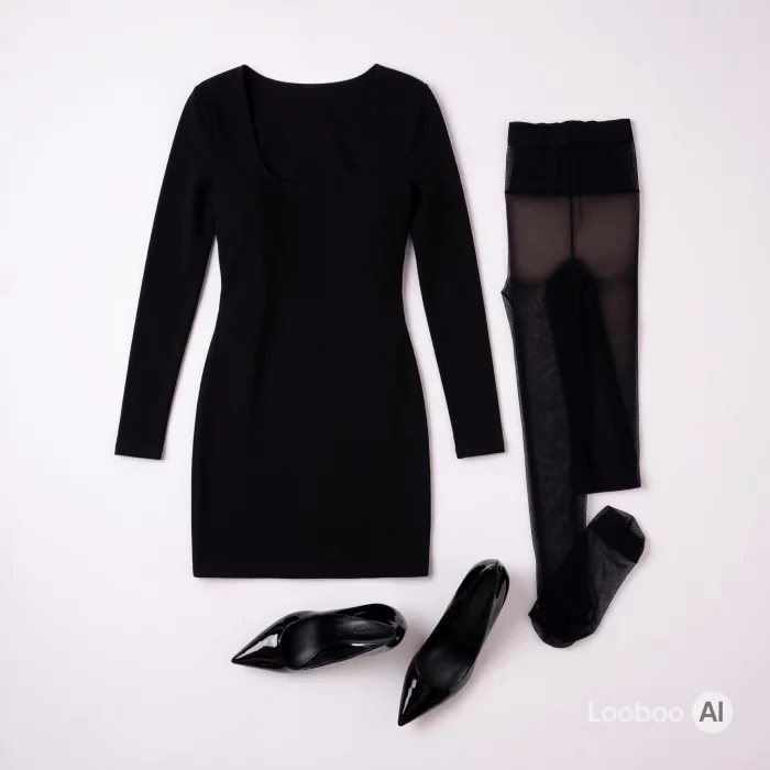 Schwarzes Bodycon-Mini-Kleid-Ensemble