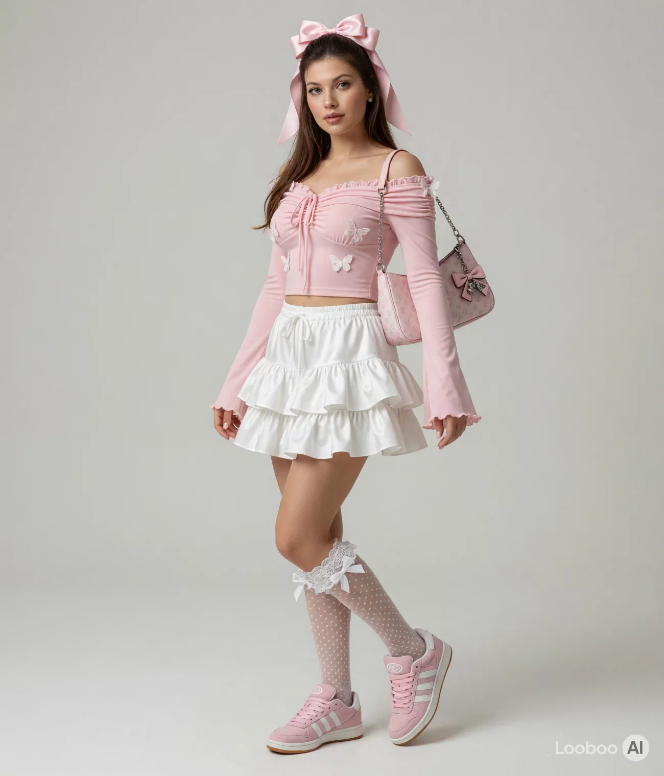 Look coquette rose papillon 30