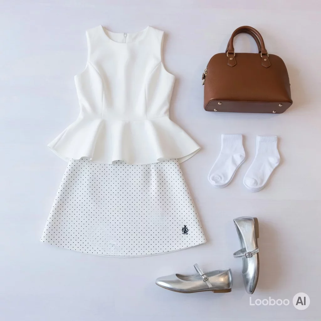 Playful Polka Dot Peplum Ensemble