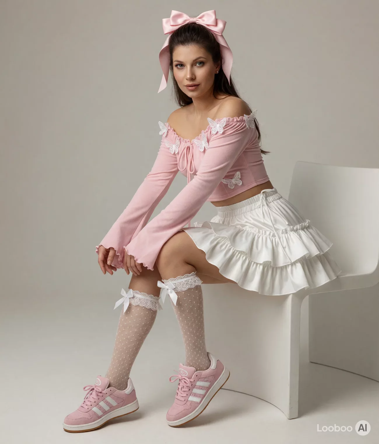 Look coquette rose papillon 60