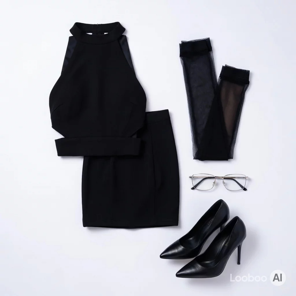 Monochromes Büro-Cut-Out-Halter-Ensemble 20