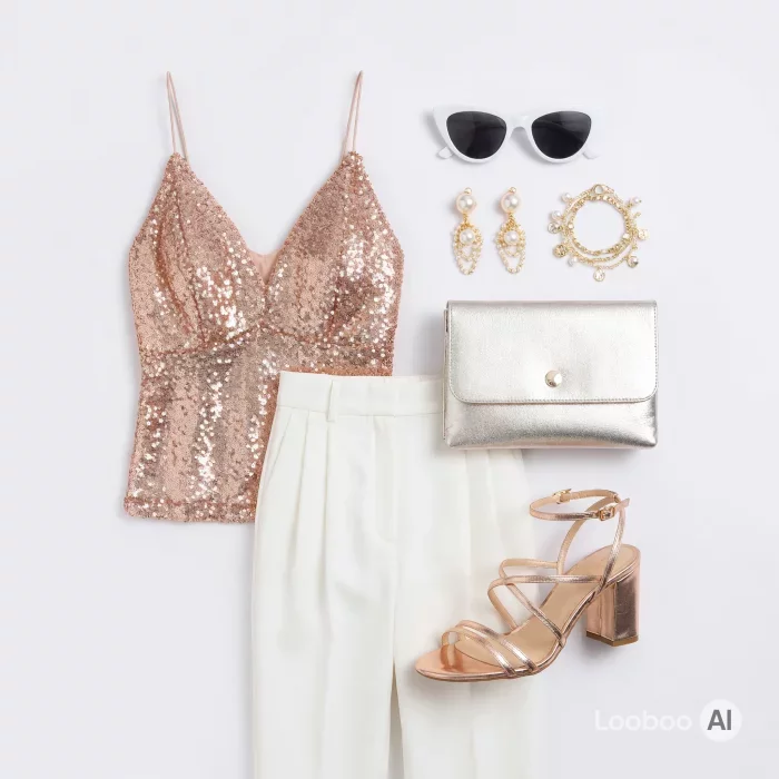 Sparkling Rose Gold Sequin Night Out Ensemble ✨
